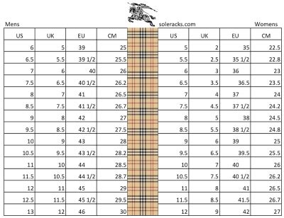 burberry size chart uk|Burberry size 50 in us.